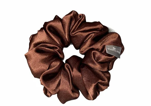 True Strength - Chocolate Brown Satin Scrunchie