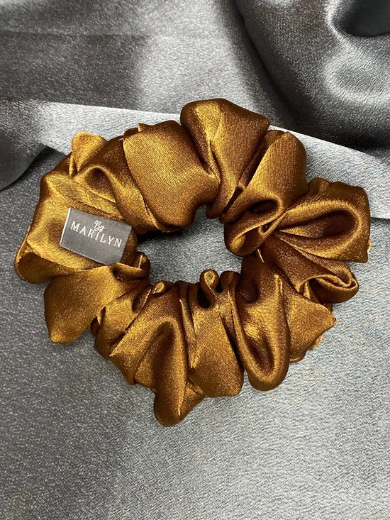 Shine on - Gold Satin Scrunchie