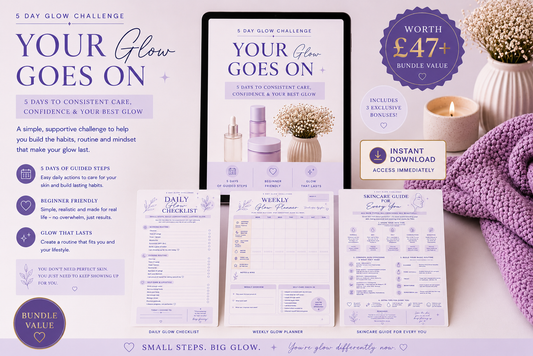 5 Day Glow Challenge | Self-Care & K-Beauty Routine Planner PDF - Instant Digital Download