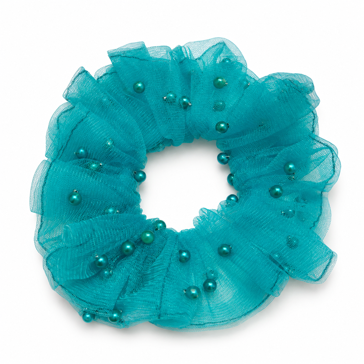 Ocean Glow - Pearl Mesh Scrunchie