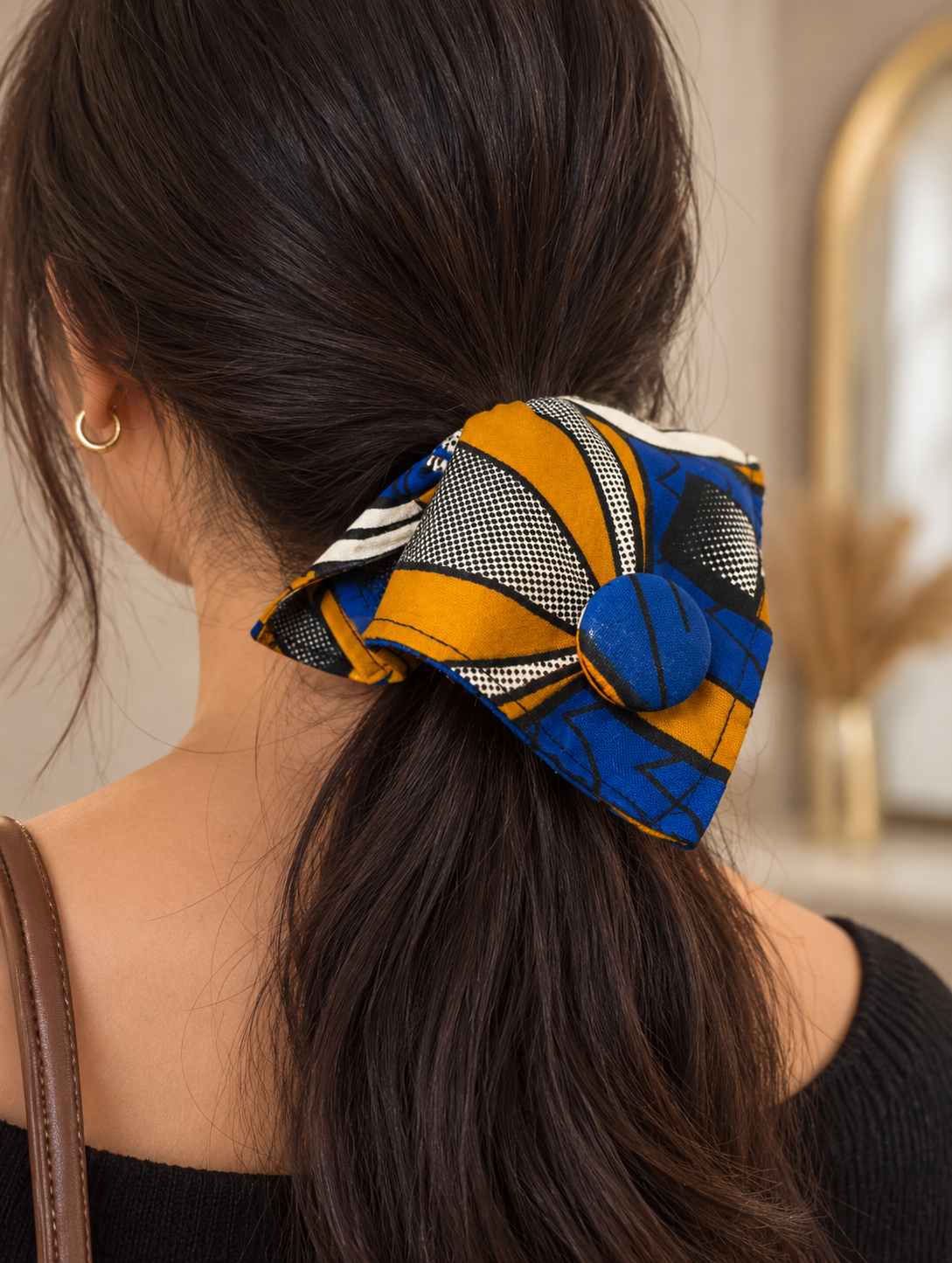By Marilyn African Print Square Scrunchie