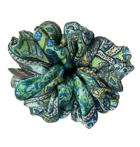 The Glow Tie - Blue Floral Chiffon Scrunchie