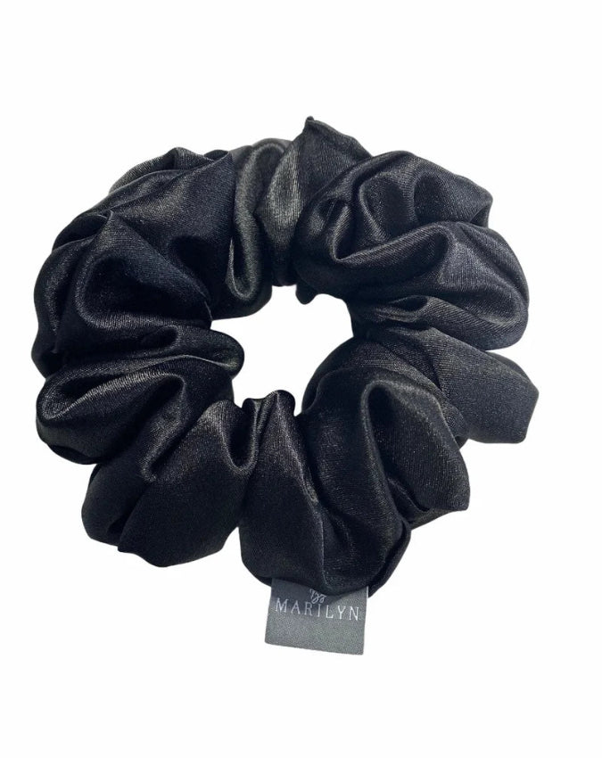She Can - Black Satin Scrunchie