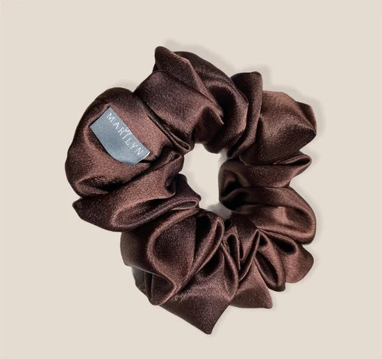True Strength - Chocolate Brown Satin Scrunchie