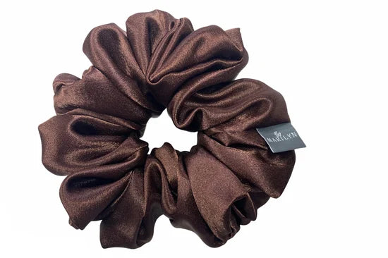 True Strength - Chocolate Brown Satin Scrunchie