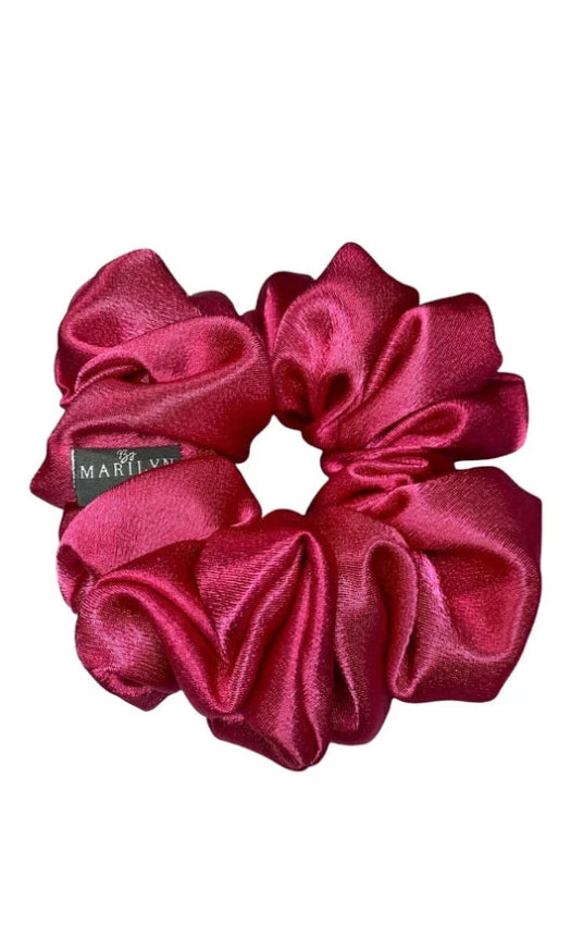 Glow Up Grip - Fuscia Satin Scrunchie
