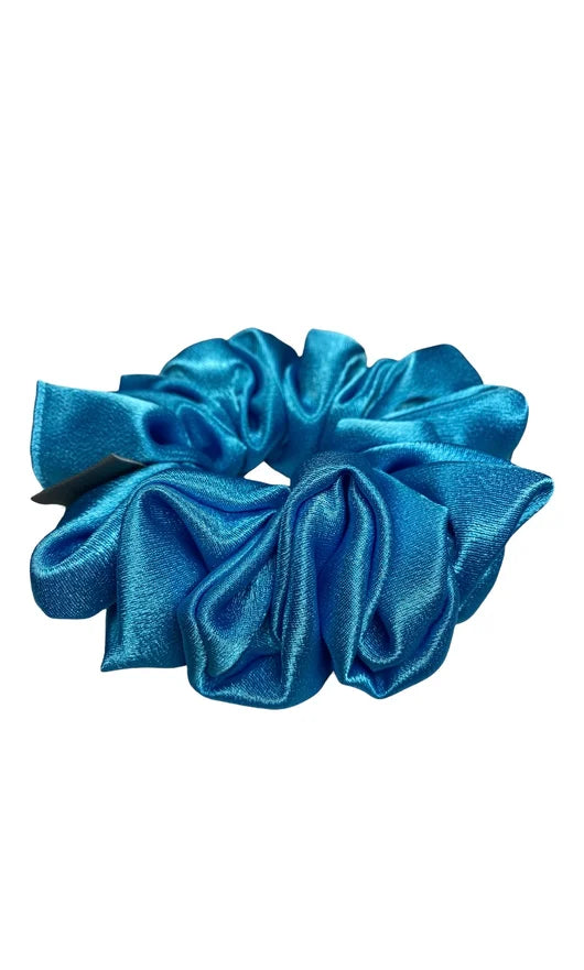 Power Puff - Sky Blue Satin Scrunchie