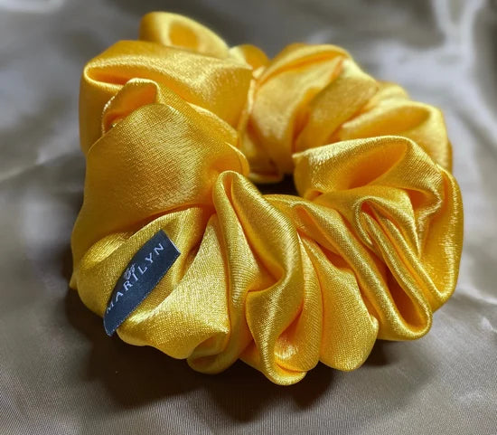 Queen Thing - Saffron Yellow Satin Scrunchie