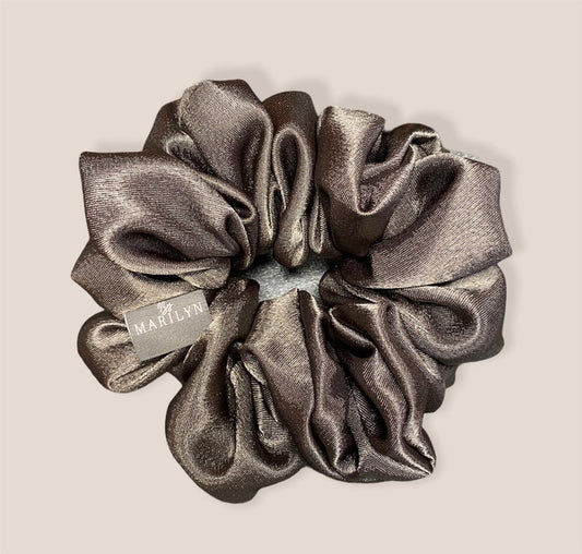 I Can - Silver Satin Scrunchie